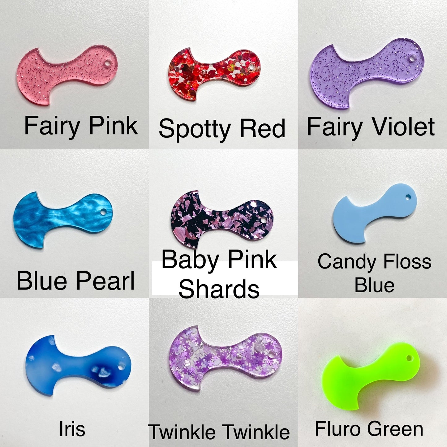 Glitter Trolley Token with Swivel Lobster Clasp