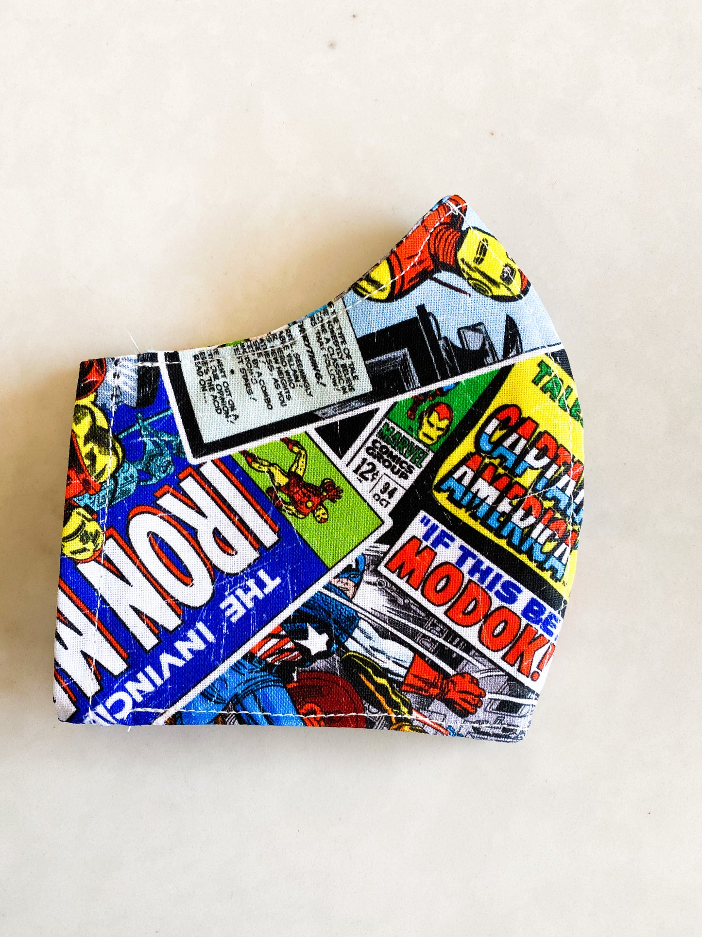 Marvel Comic Book Handmade Fabric Face Mask 100% Cotton Reusable with Filter Pocket For Adults & Children