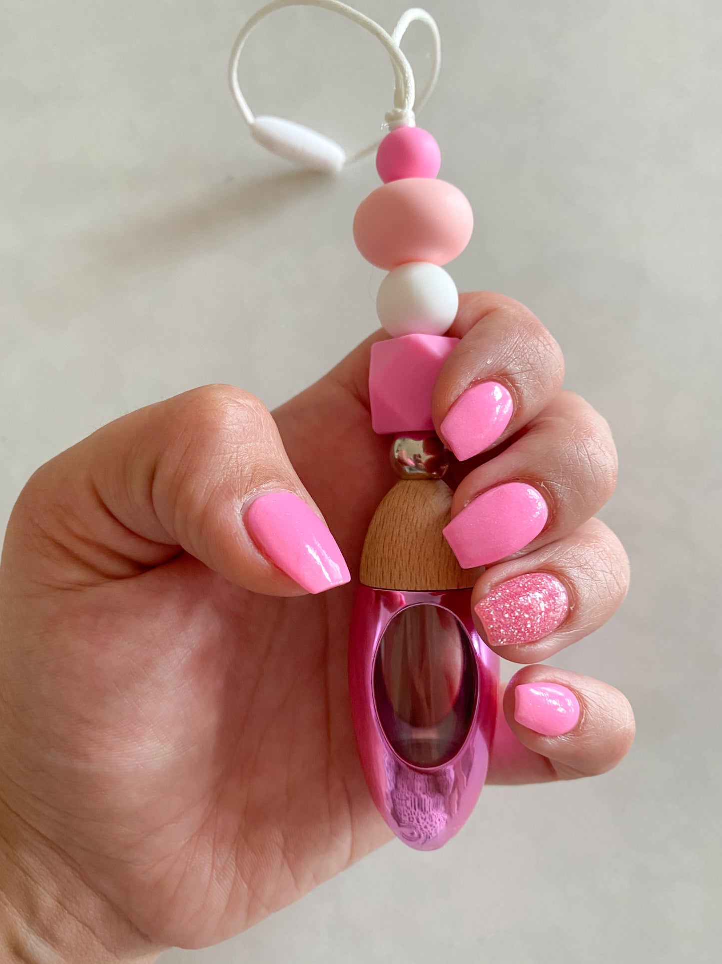 Barbie Girl Silicone Bead Glass Bullet Shape Car Diffuser