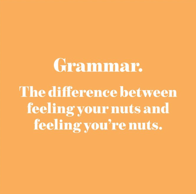 Hand poured 100% Natural Soy English Teacher Candle | Grammar. The difference between feeling your nuts and feeling you're nuts. | Medium Candle