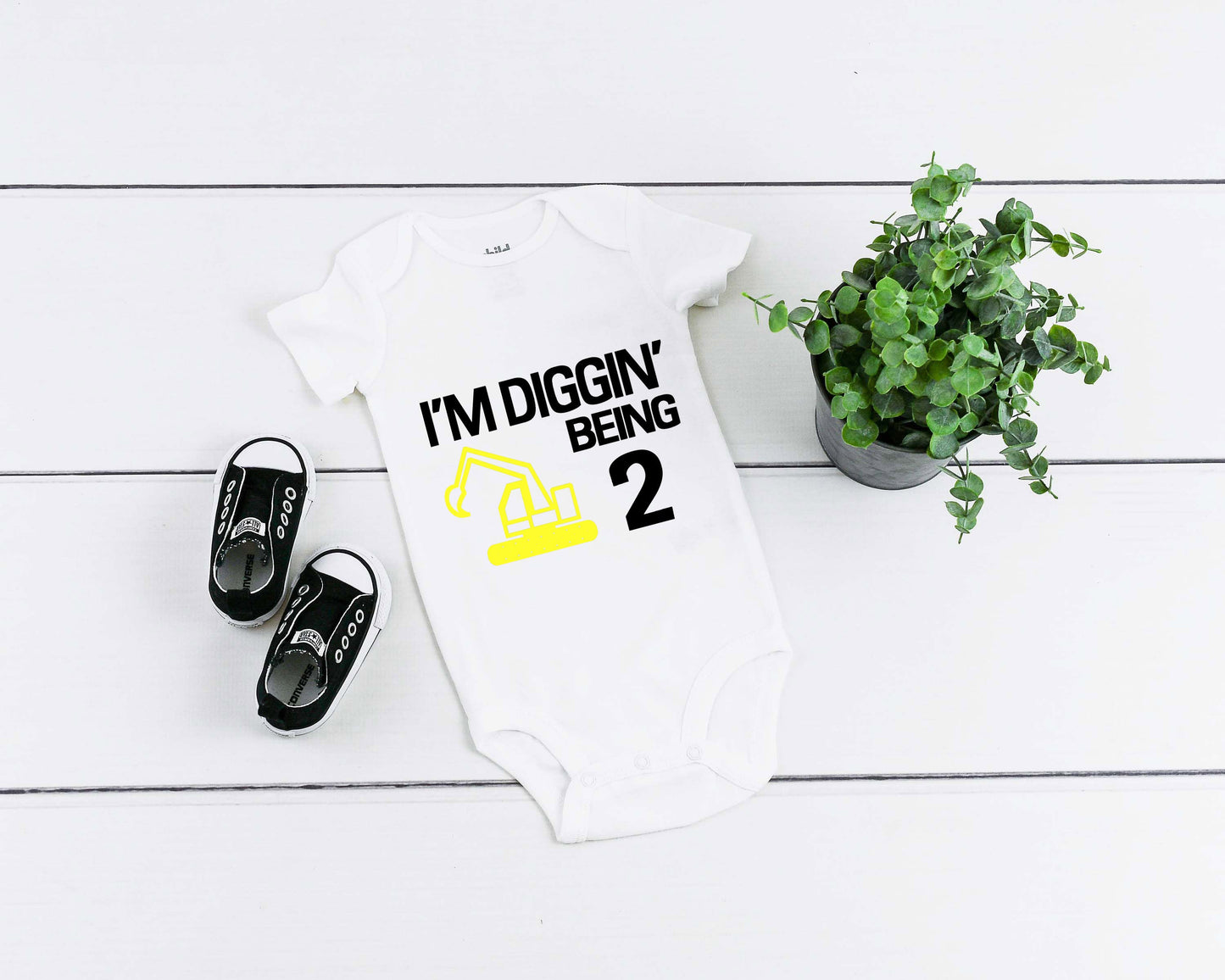 Kid's "I'm Diggin' Being (Insert Age)" Birthday T-Shirt/ Romper
