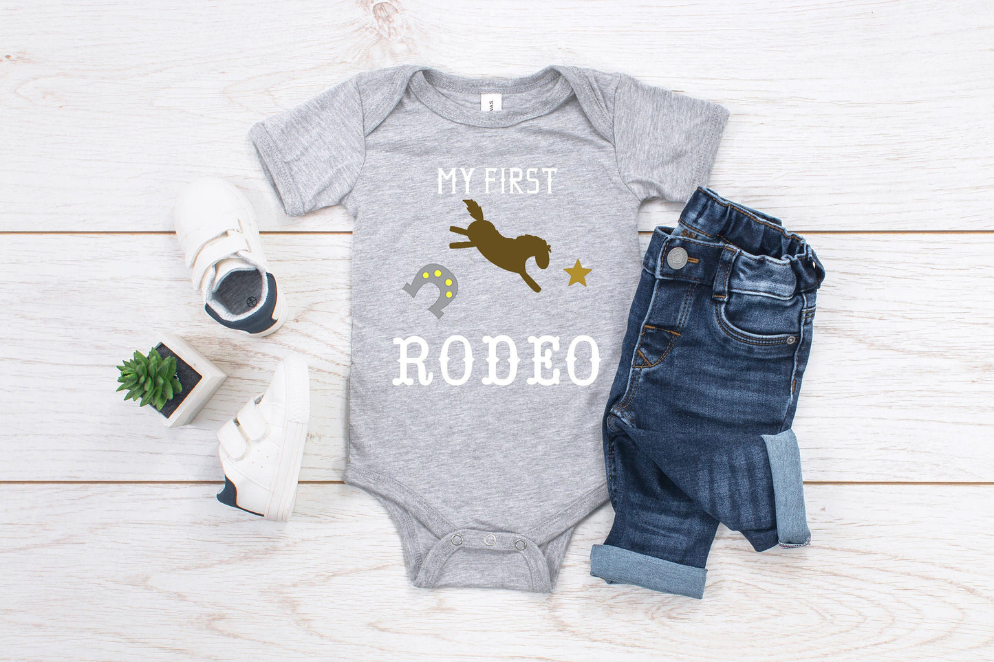 Baby First Birthday Romper "My First Rodeo"