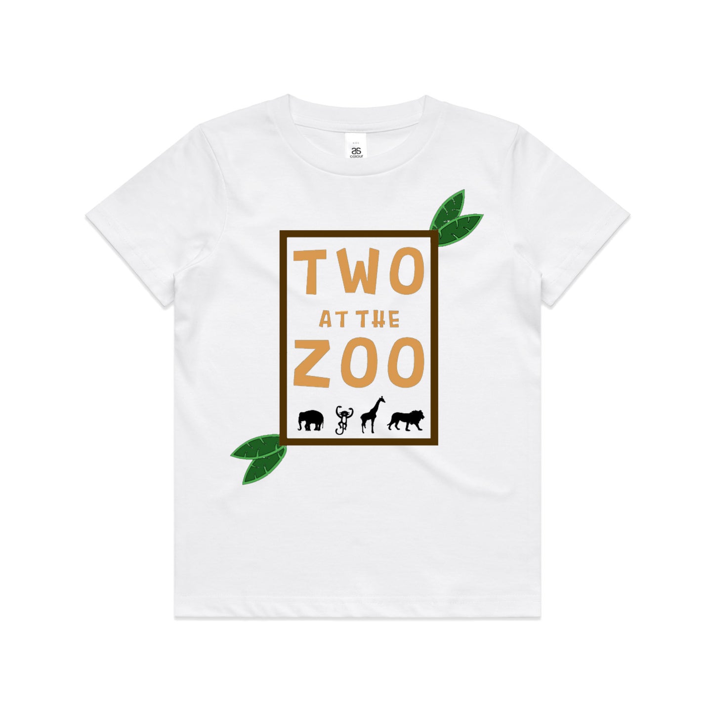 Kid's "Two At The Zoo" 2nd Birthday T-Shirt