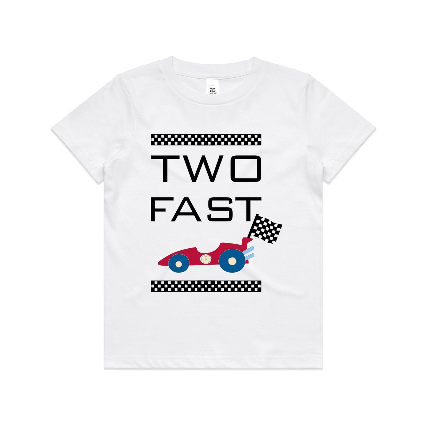 Kid's "Two Fast" 2nd Birthday T-Shirt Race Car T-Shirt