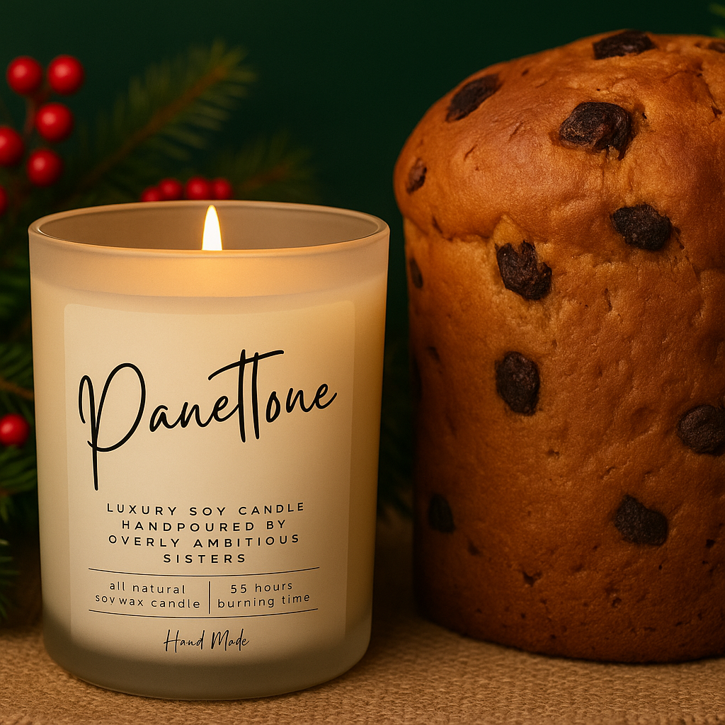 Panettone | Hand poured 100% Natural Soy Candle | Medium Candle