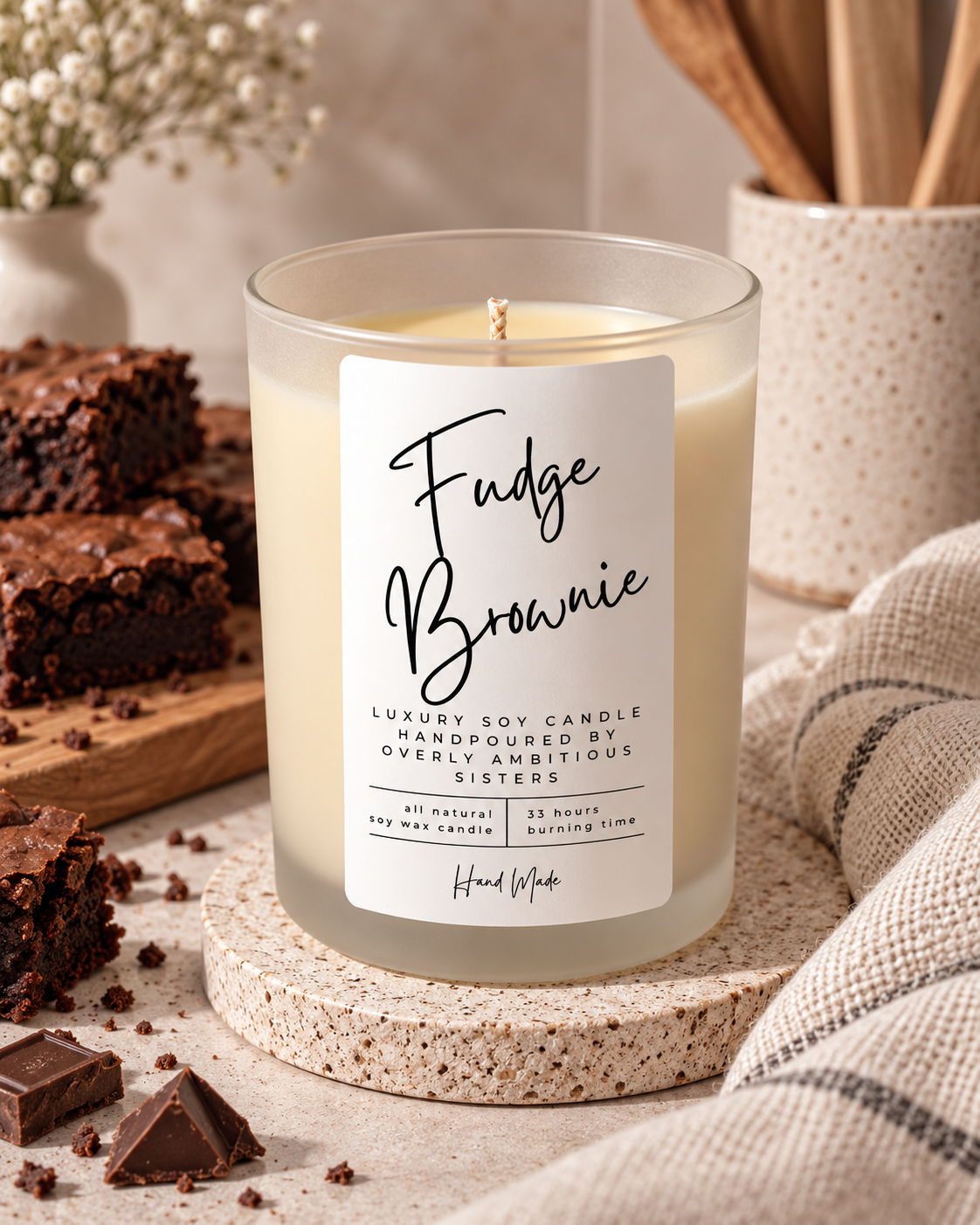 Hand poured 100% Natural Soy Candle | Fudge Brownie | Medium Candle