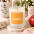 Hand poured 100% Natural Soy English Teacher Candle | Grammar. Let's eat kids. Let's eat, kids. Comma saves lives. | Medium Candle