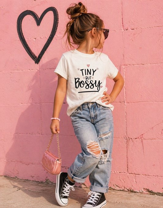 Tiny But Bossy Shirt | Funny Toddler Tee | Kids T-Shirt