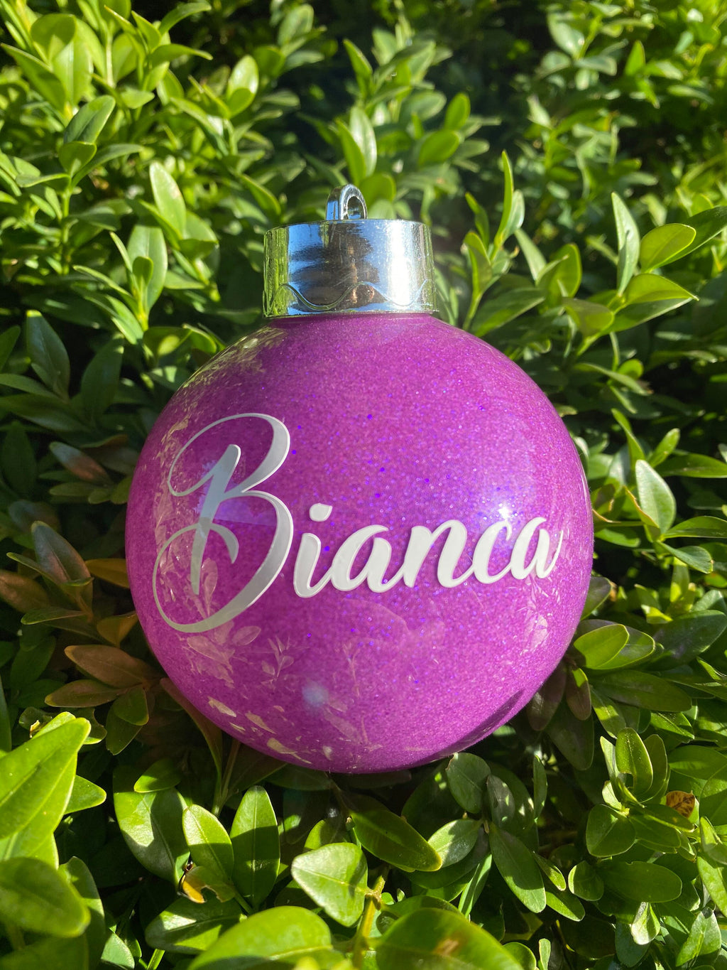 Personalised 80mm Glitter Christmas Bauble