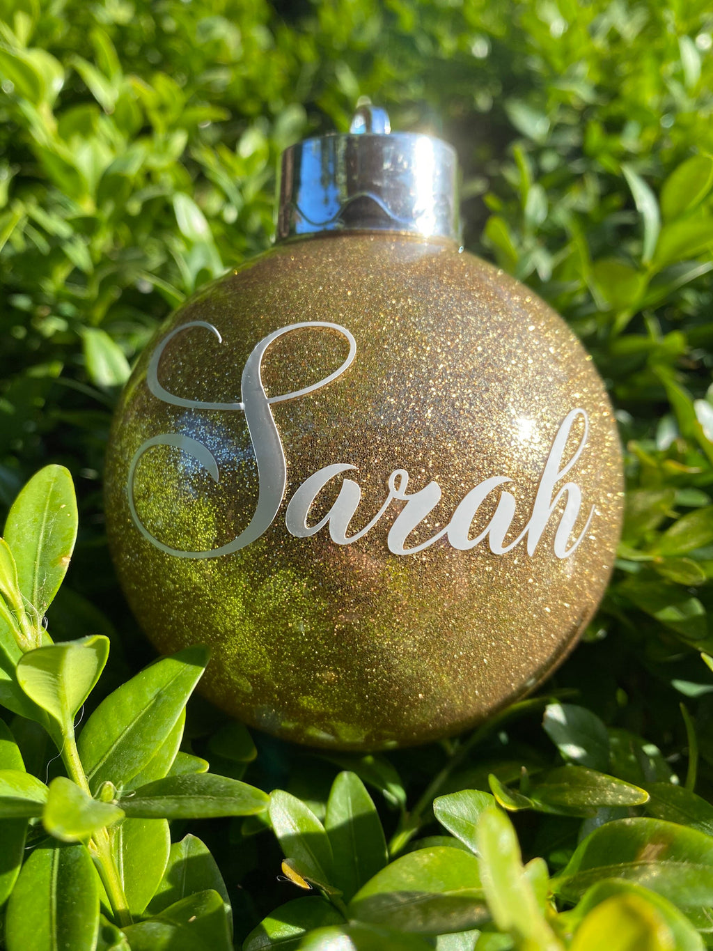 Personalised 80mm Glitter Christmas Bauble