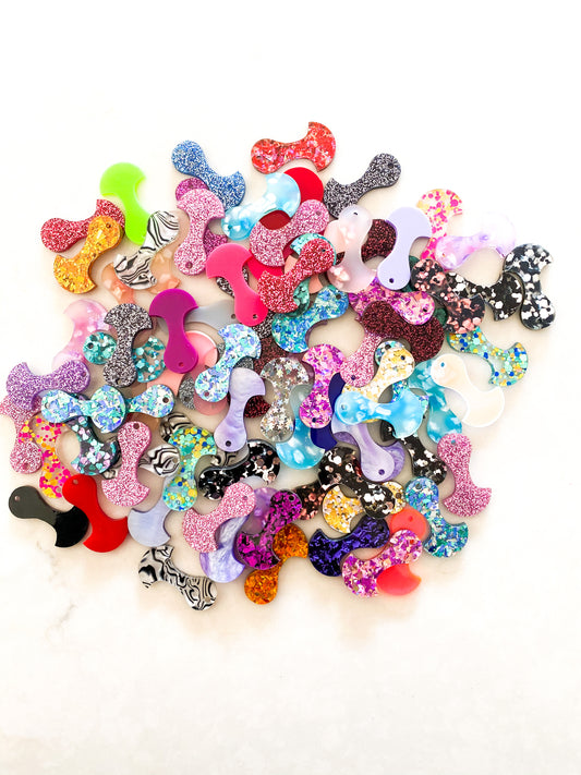 Glitter Trolley Token with Swivel Lobster Clasp