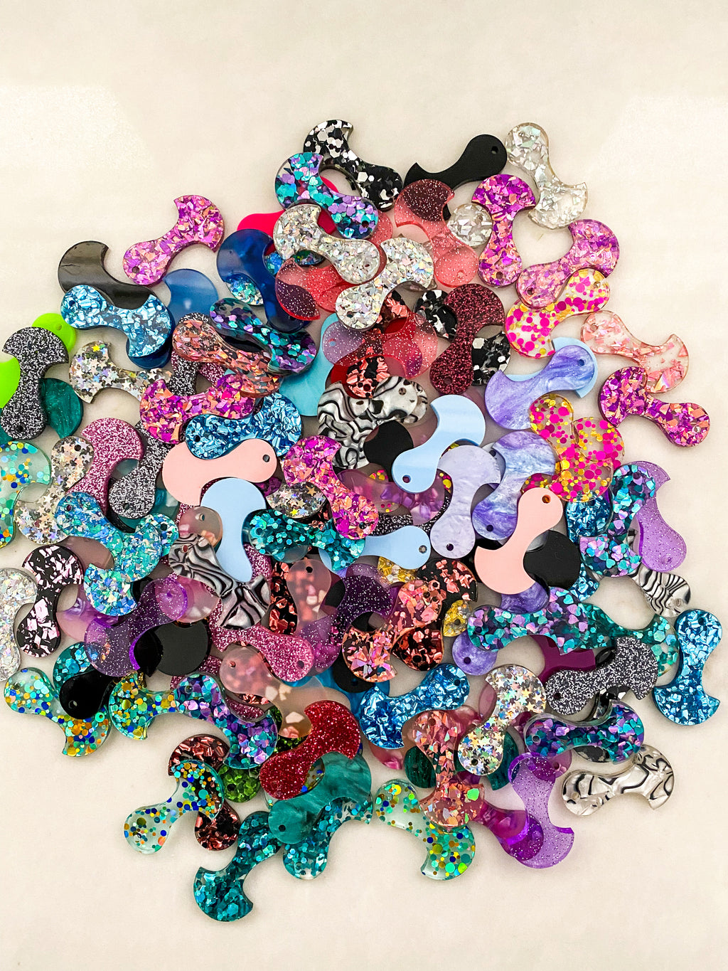 Glitter Trolley Token with Swivel Lobster Clasp