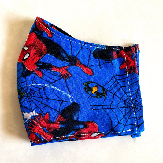 Spider Man Handmade Fabric Face Mask 100% Cotton Reusable with Filter Pocket For Adults & Children