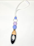 Lavender Lover Silicone Bead Glass Bullet Shape Car Diffuser
