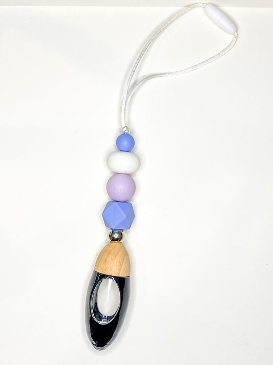 Lavender Lover Silicone Bead Glass Bullet Shape Car Diffuser