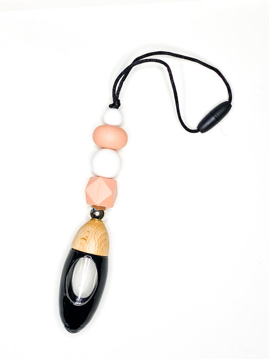 Peaches and Cream Silicone Bead Glass Bullet Shape Car Diffuser