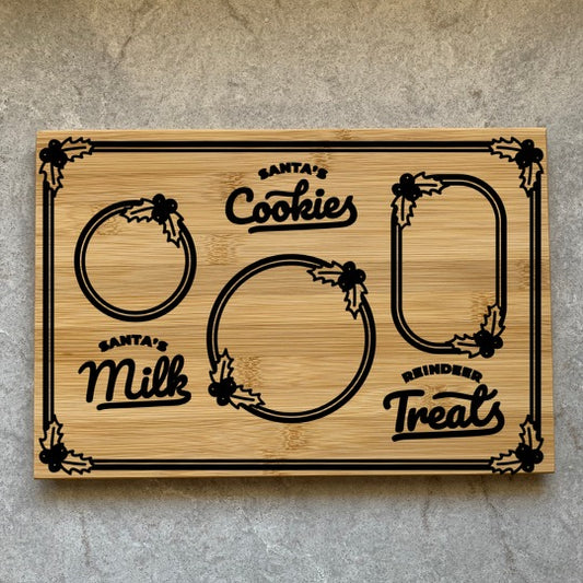 Santa Cookie, Milk and Carrot Board Christmas Eve Santa's Cookies
