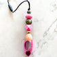 Pink Camo Silicone Bead Glass Bullet Shape Car Diffuser