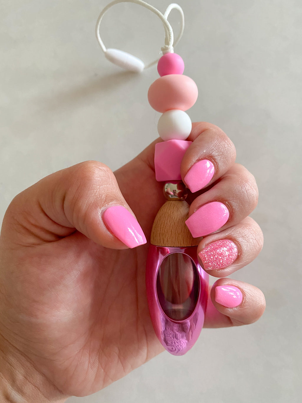 Barbie Girl Silicone Bead Glass Bullet Shape Car Diffuser