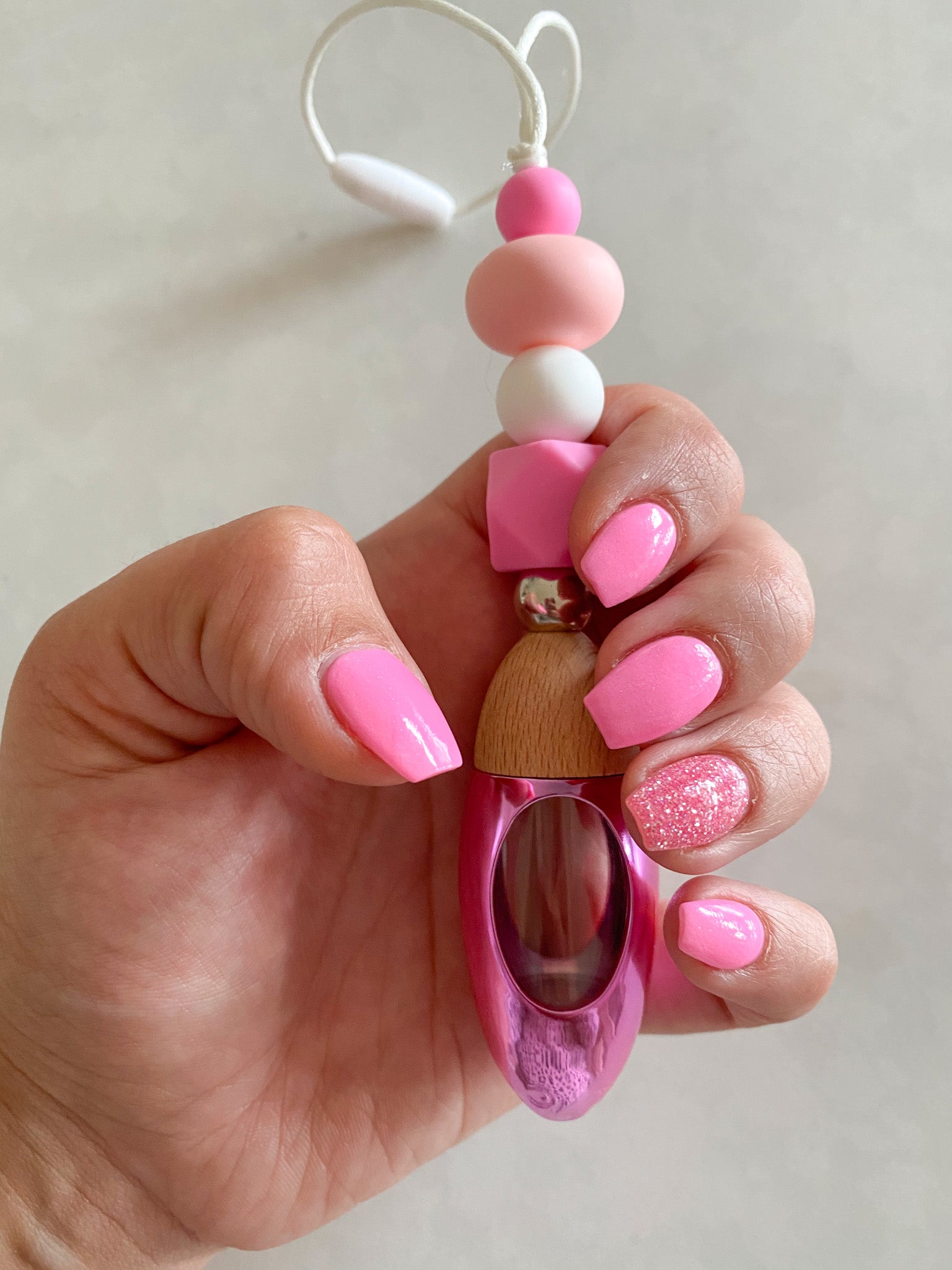 Barbie Girl Silicone Bead Glass Bullet Shape Car Diffuser