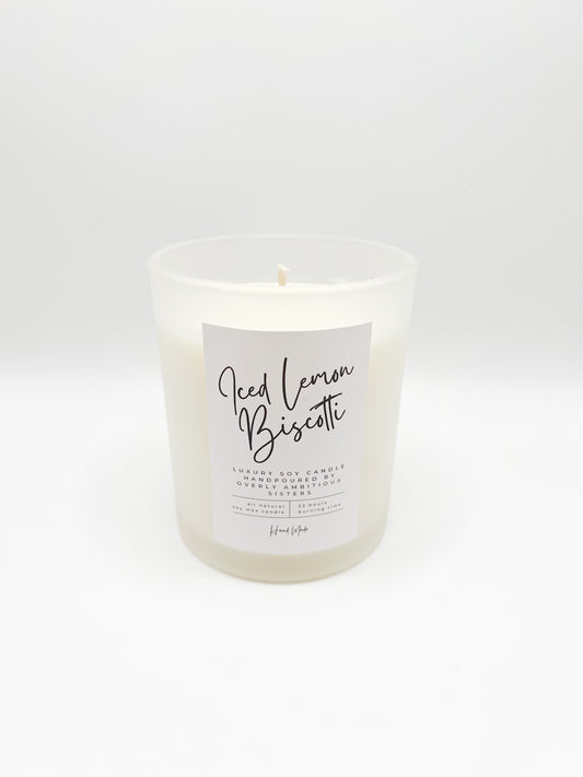 Hand poured 100% Natural Soy Candle | Iced Lemon Biscotti | Medium Candle