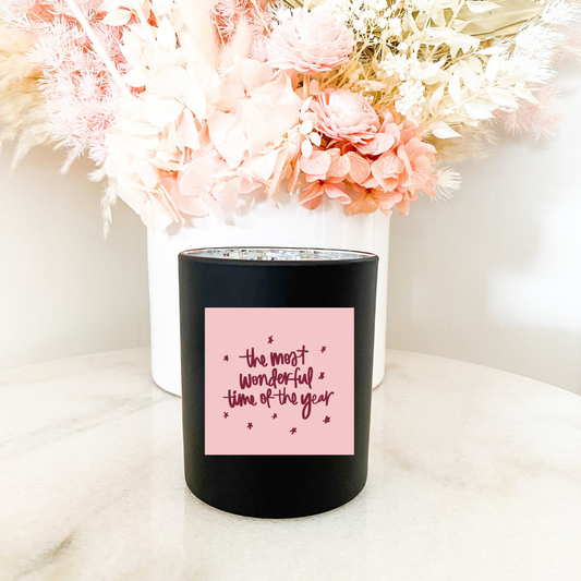 Hand poured 100% Natural Soy Christmas Candle | The Most Wonderful Time of the Year | Medium Candle