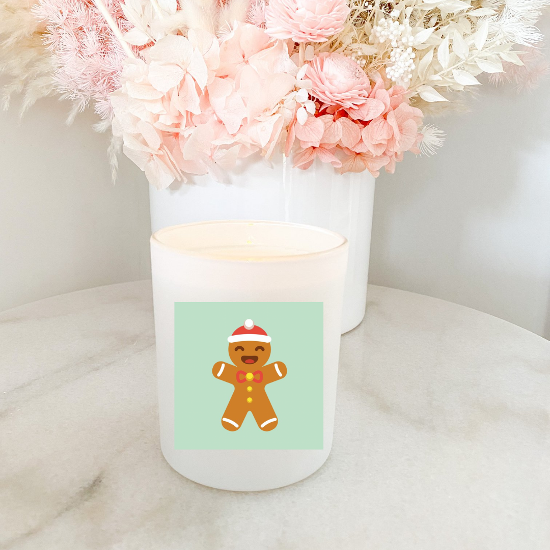 Handpoured 100% Natural Soy Christmas Candle | Gingerbread Man | Medium Candle