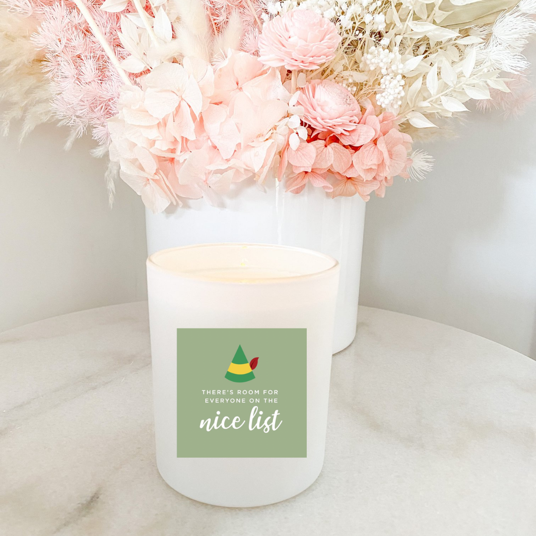Hand poured 100% Natural Soy Christmas Candle | There's Room for Everyone on the Nice List | Medium Candle