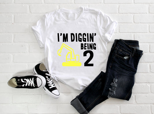 Kid's "I'm Diggin' Being (Insert Age)" T-Shirt/ Romper