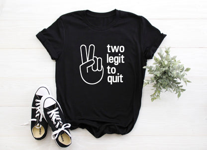 Kid's "Two Legit To Quit" 2nd Birthday T-Shirt