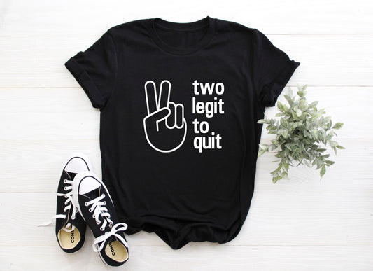 Kid's "Two Legit To Quit" 2nd Birthday T-Shirt