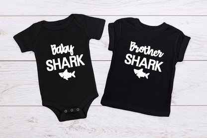 Family "Daddy Shark/ Mummy Shark/ Sister Shark/ Brother Shark/ Baby Shark" T-Shirt/ Romper