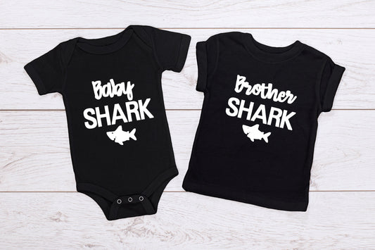 Family "Daddy Shark/ Mummy Shark/ Sister Shark/ Brother Shark/ Baby Shark" T-Shirt/ Romper