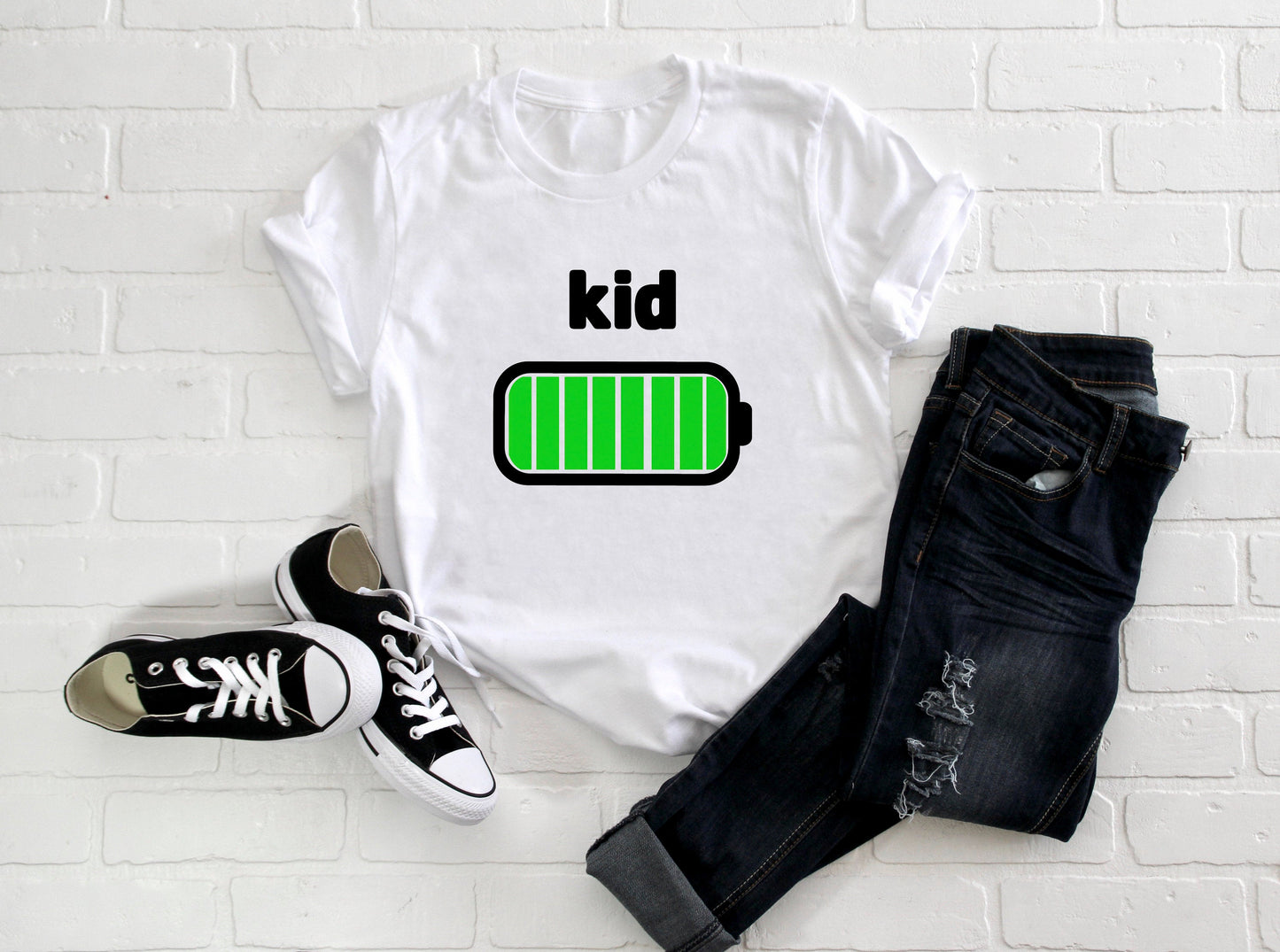 Family "Mama/ Dad/ Kid/ Baby Battery Charge" T-Shirt/ Romper
