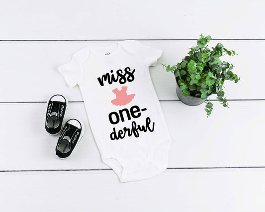 Baby First Birthday Romper "Miss One-derful"