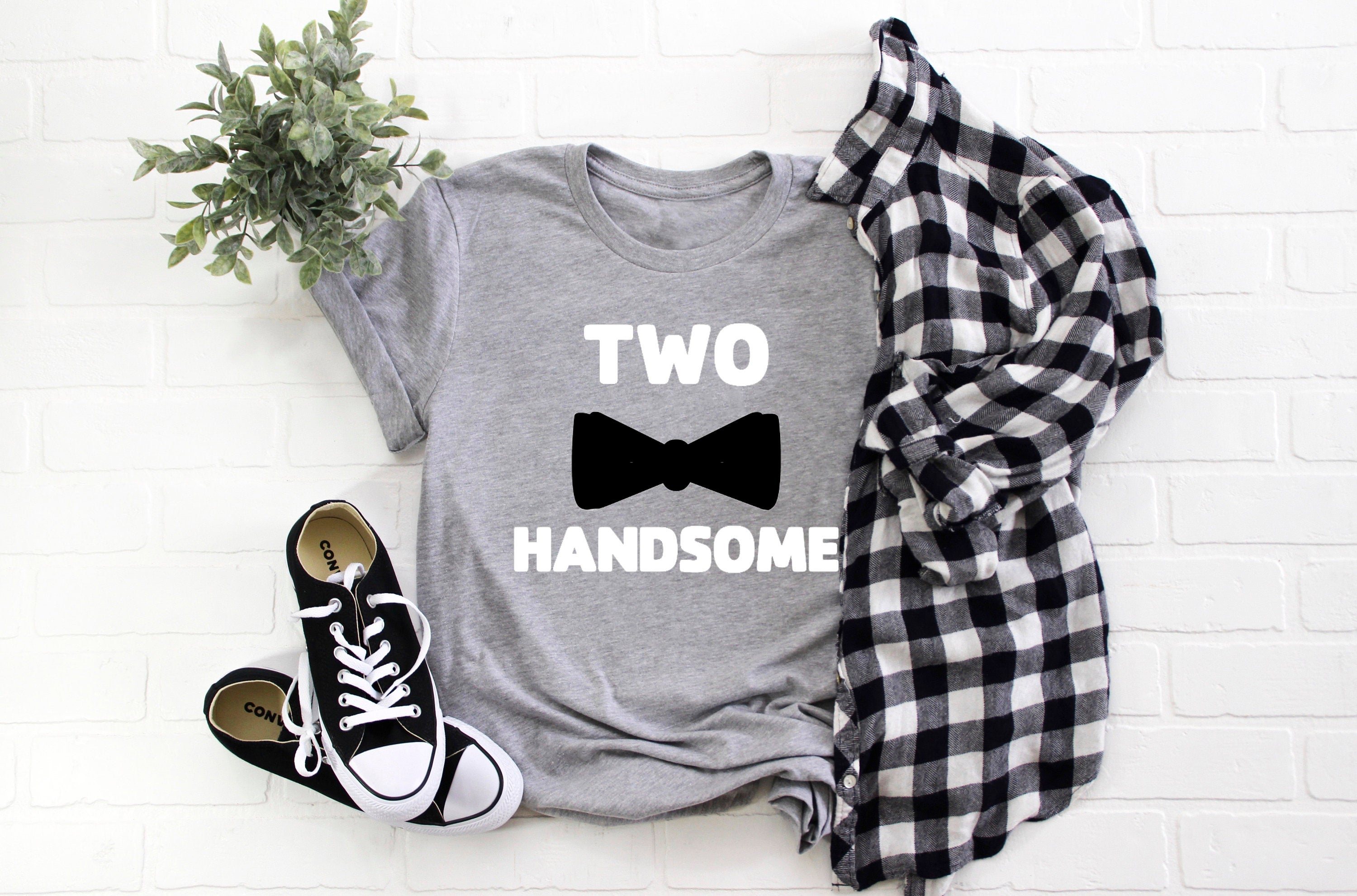 Kid's  "Two Handsome" 2nd Birthday T-Shirt