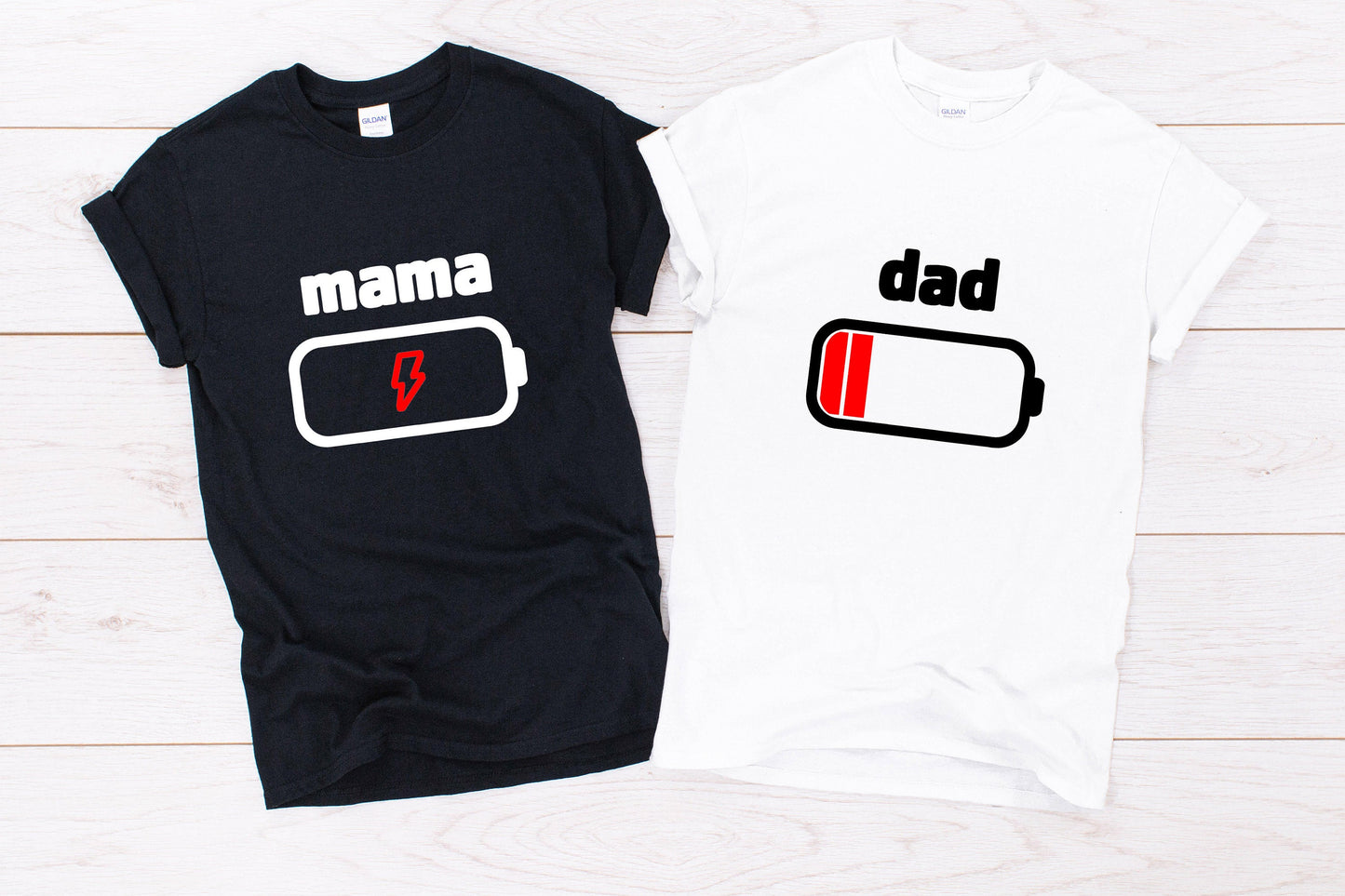 Family "Mama/ Dad/ Kid/ Baby Battery Charge" T-Shirt/ Romper