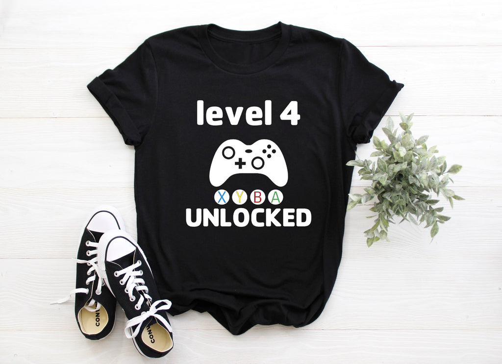 Kid's "Level (Insert Age) Unlocked" Birthday xbox T-Shirt