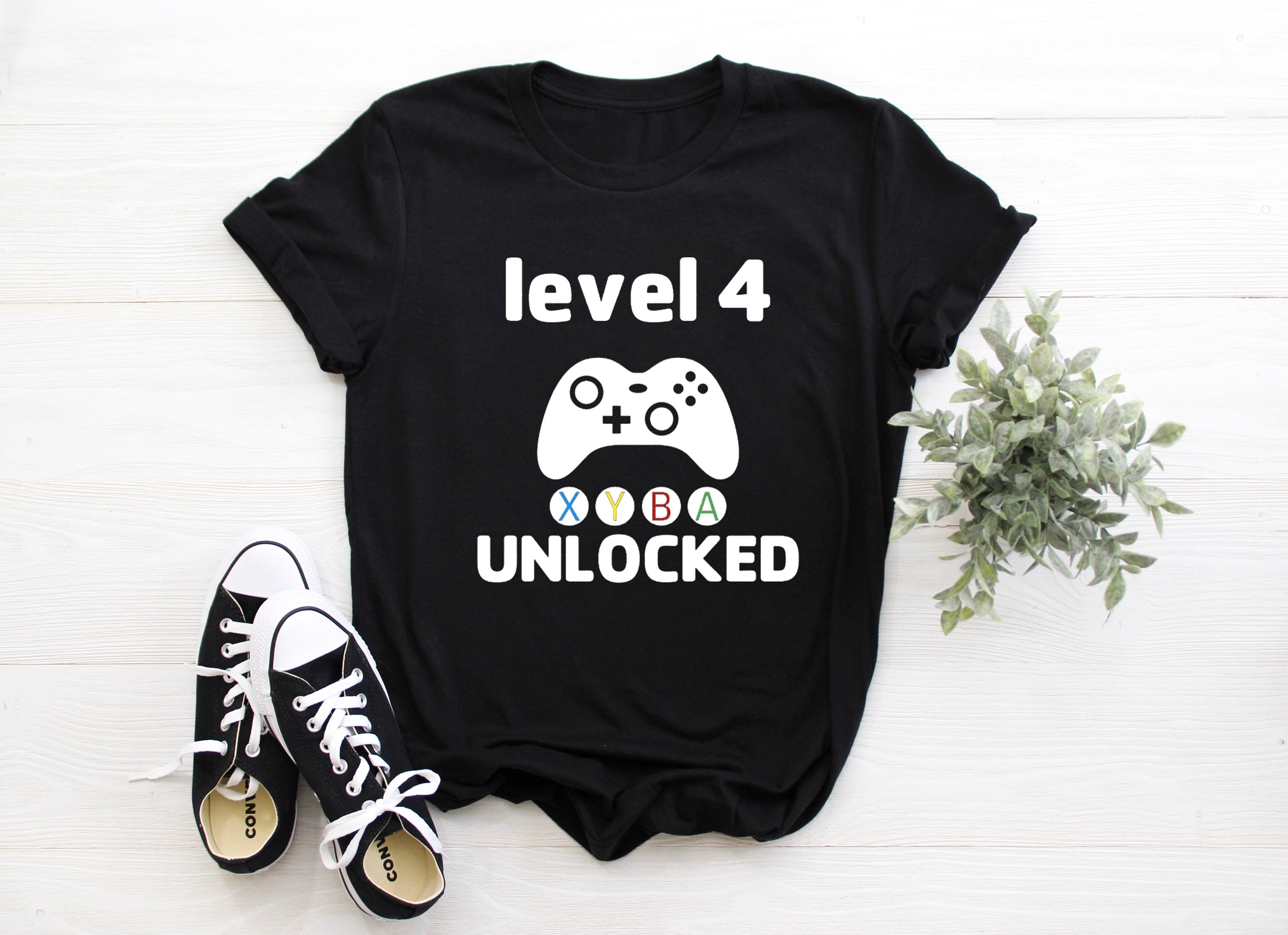Kid's "Level (Insert Age) Unlocked" Birthday xbox T-Shirt