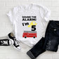 Kid's  "Sound the Alarm! I'm (Insert Age)" Fire Truck Birthday T-Shirt