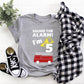 Kid's  "Sound the Alarm! I'm (Insert Age)" Fire Truck Birthday T-Shirt