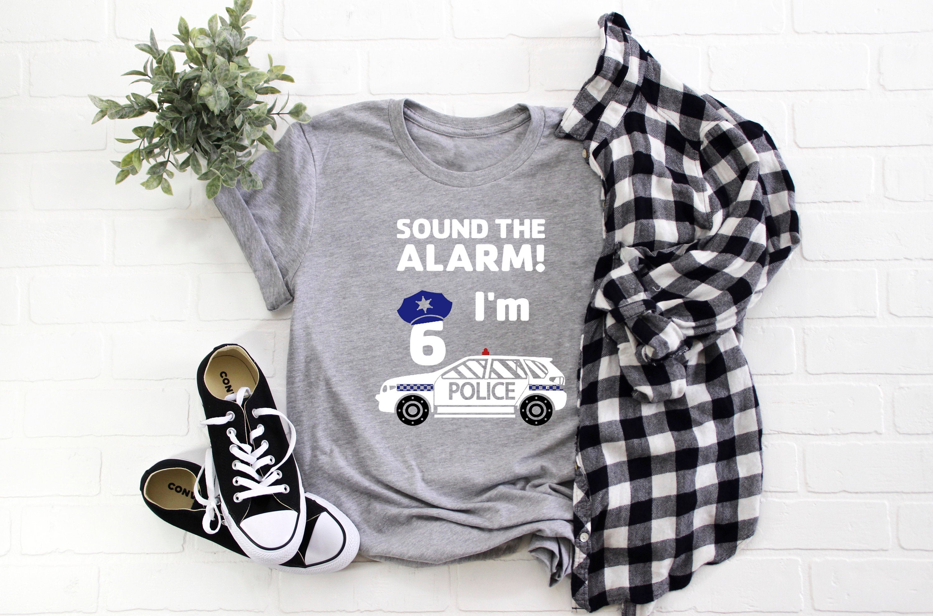 Kid's Police "Sound the Alarm! I'm (Insert Age)" Birthday T-Shirt