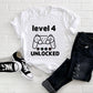 Kid's "Level (Insert Age) Unlocked" Birthday Playstation T-Shirt