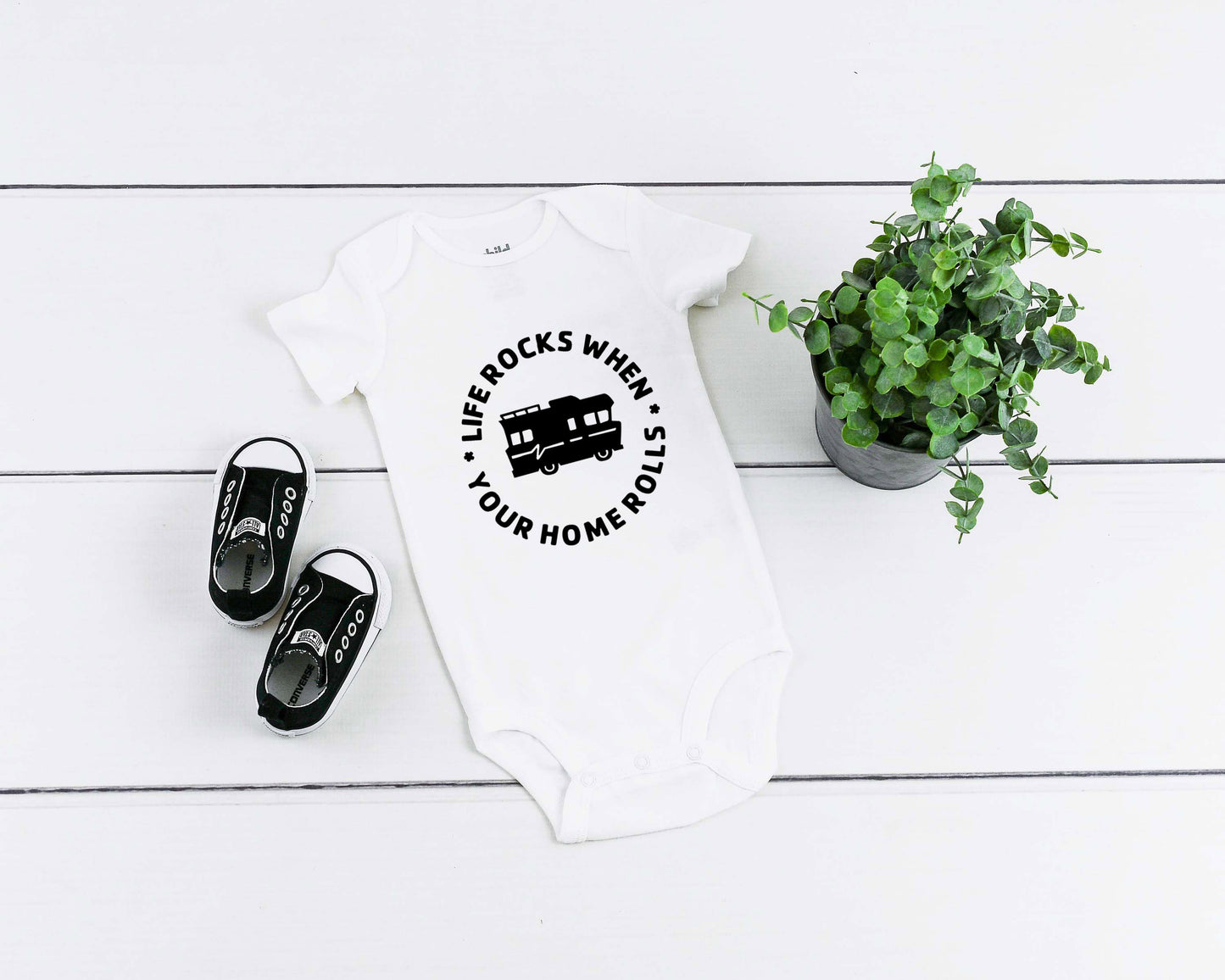 Life Rocks When Your Home Rolls Caravan/ RV Adult/ Toddler/ Baby T-Shirt/ Romper