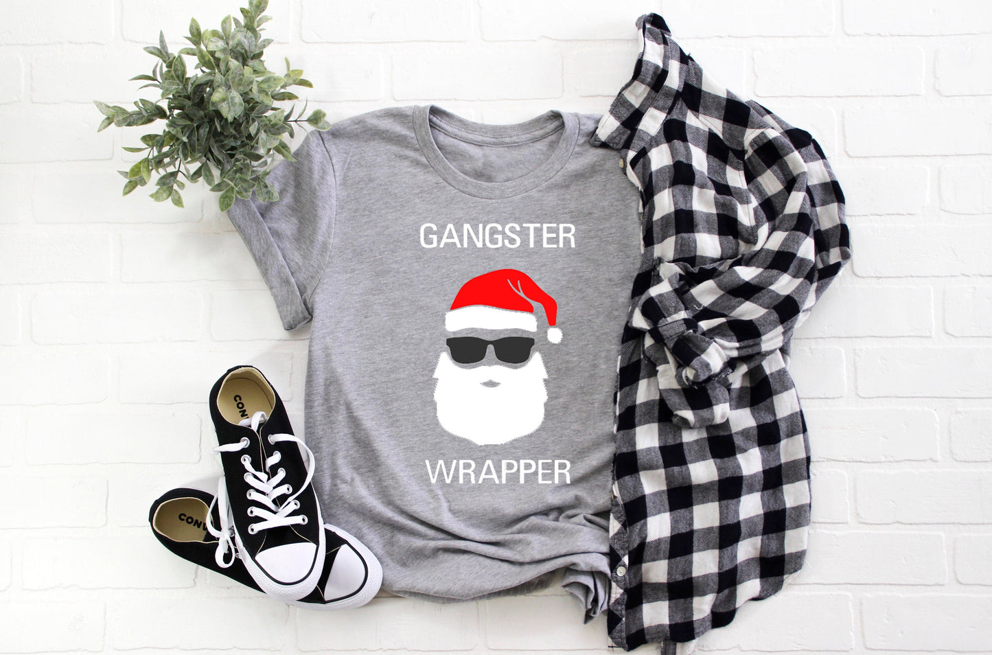 Gangster Wrapper Santa Adult/ Kid's/ Baby Christmas T-Shirt/ Romper
