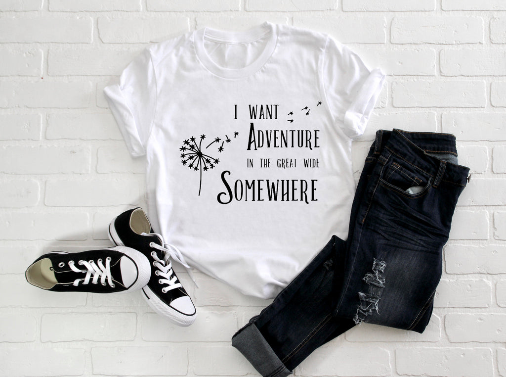 I Want Adventure in the Great Wide Somewhere ( Beauty and the Beast) Adult/ Kid's / Baby T-Shirt/ Romper