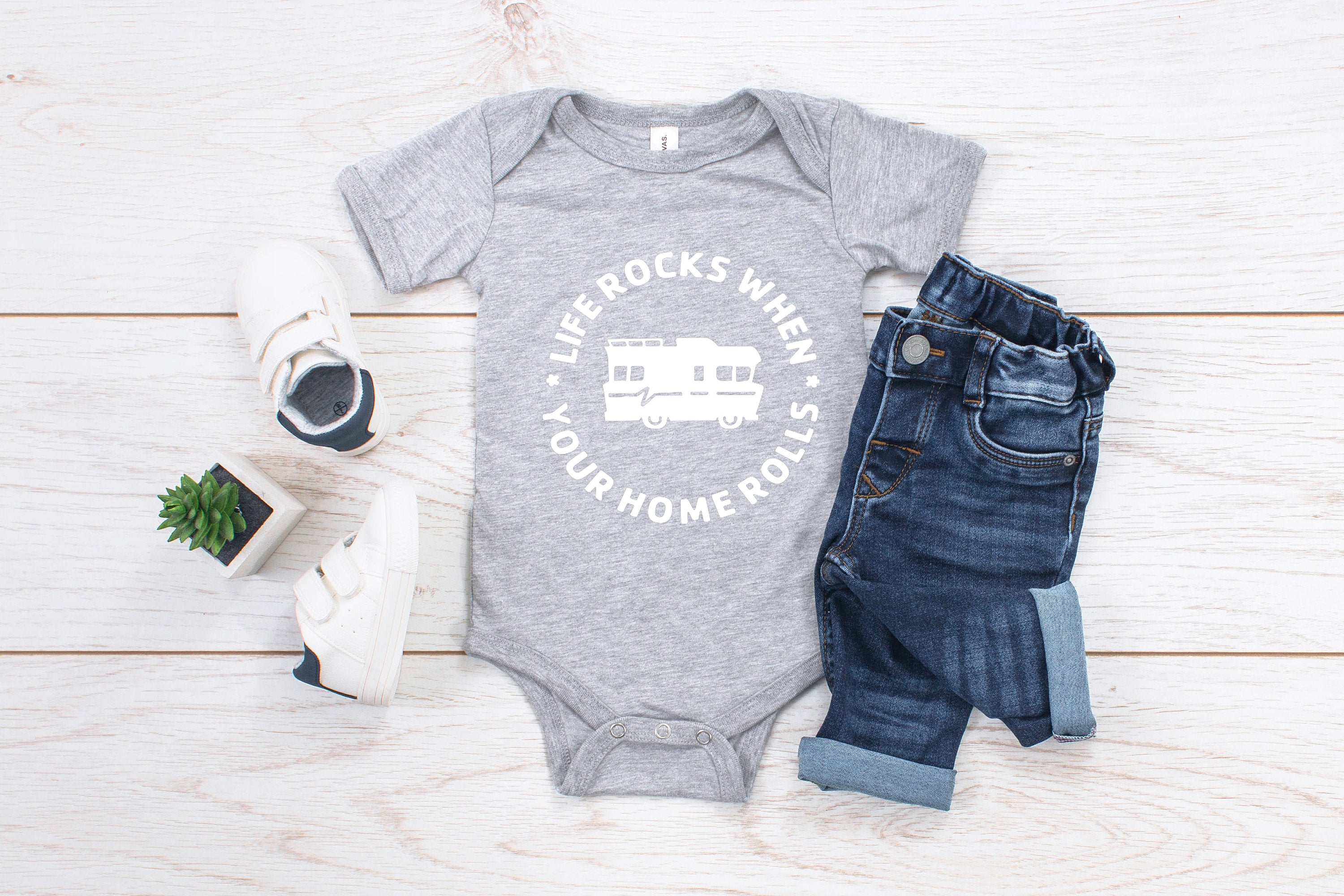 Life Rocks When Your Home Rolls Caravan/ RV Adult/ Toddler/ Baby T-Shirt/ Romper
