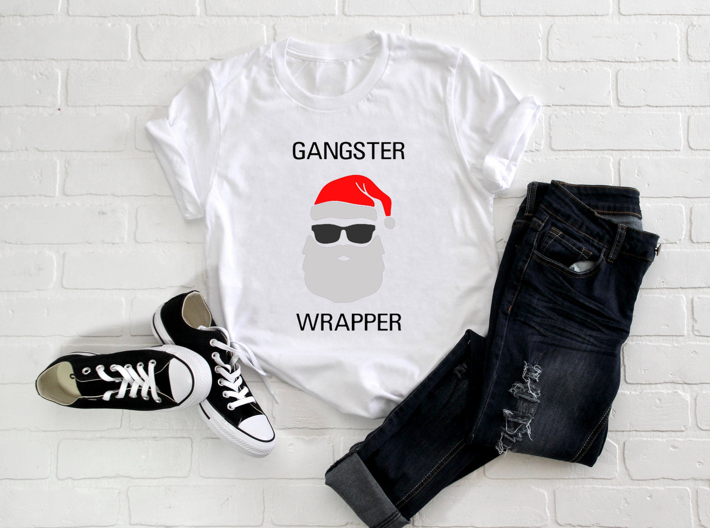 Gangster Wrapper Santa Adult/ Kid's/ Baby Christmas T-Shirt/ Romper