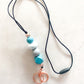 Silicone Bead Lanyard with Rose Gold or Gunmetal Keyring and Clip Teacher Gift