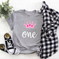 Baby First Birthday Romper/ T-Shirt "One" Crown Princess